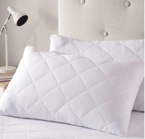 Relaxsit Ball Fibre White Quilted Pillow - High-quality Ball Fiber pillows, Super soft and Firm Support cushion Quilted cotton Pillow Pack Of 2