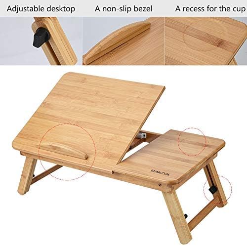 Relaxsit Laptop Desk for Bed, Bamboo Laptop Desk Plain Openable 11.5"