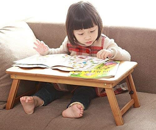 Relaxsit Laptop Desk for Bed, Bamboo Lap Desk with Tablet Slot Adjustable Height Angle Foldable Storage Drawer Portable Tray Table Stand for Notebook Computer Breakfast Work Study Reading Writing Large most models with Cooling fans, drawers