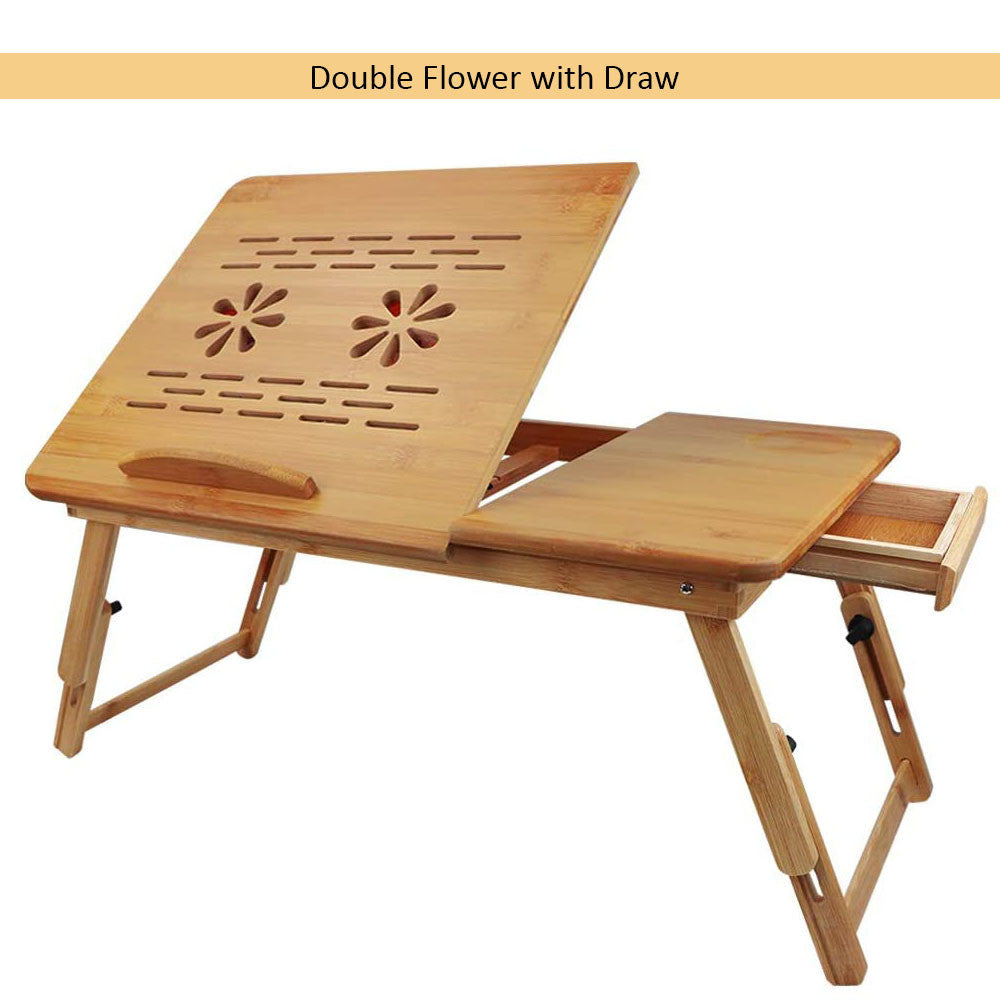 Relaxsit Laptop Desk for Bed, Bamboo Laptop Desk Duble Flower With Daraz 11.5"