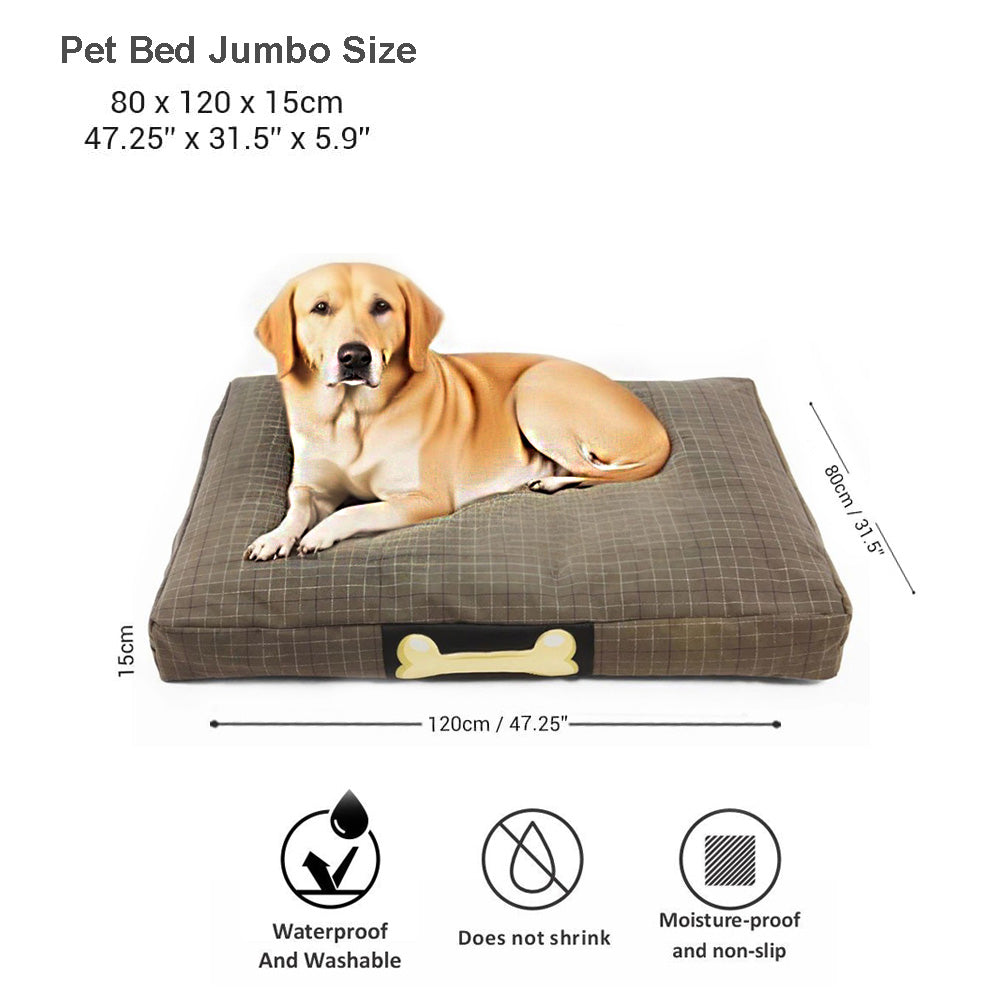 Jumbo Size  Washable Waterproof Pet Bed Filled with Beans Removable Cover for cats & Dogs