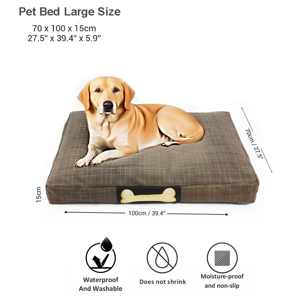 Washable Waterproof Pet Bed Large Size Filled with Beans Removable Cover for cats & Dogs Large Size