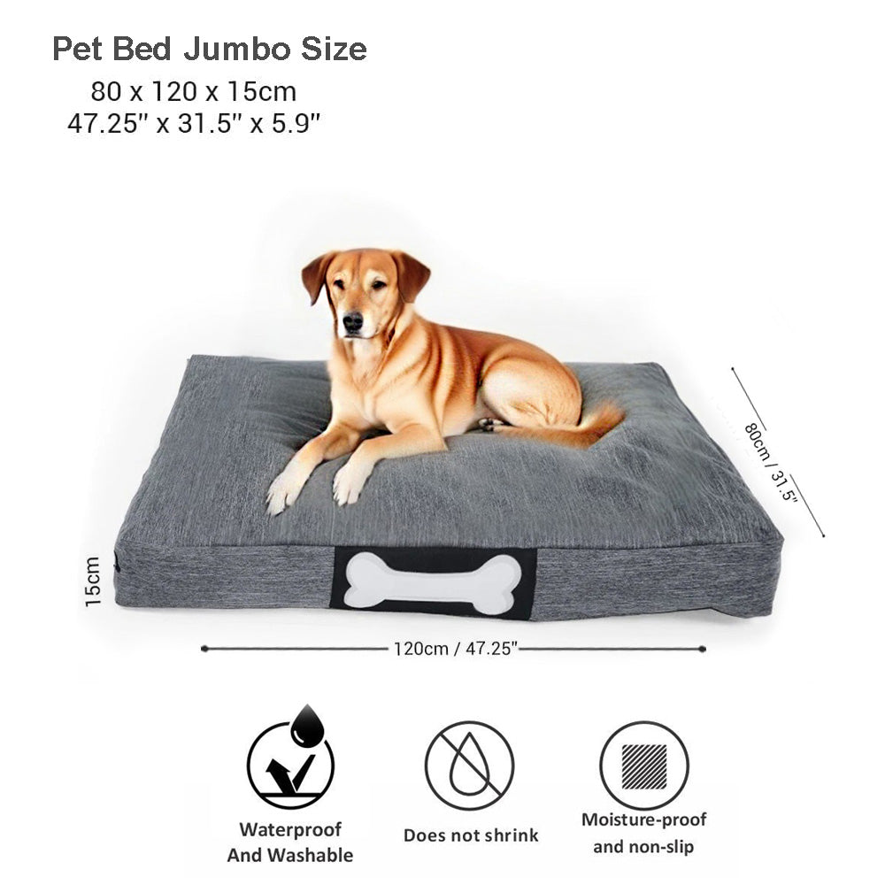 Jumbo Size  Washable Waterproof Pet Bed Filled with Beans Removable Cover for cats & Dogs