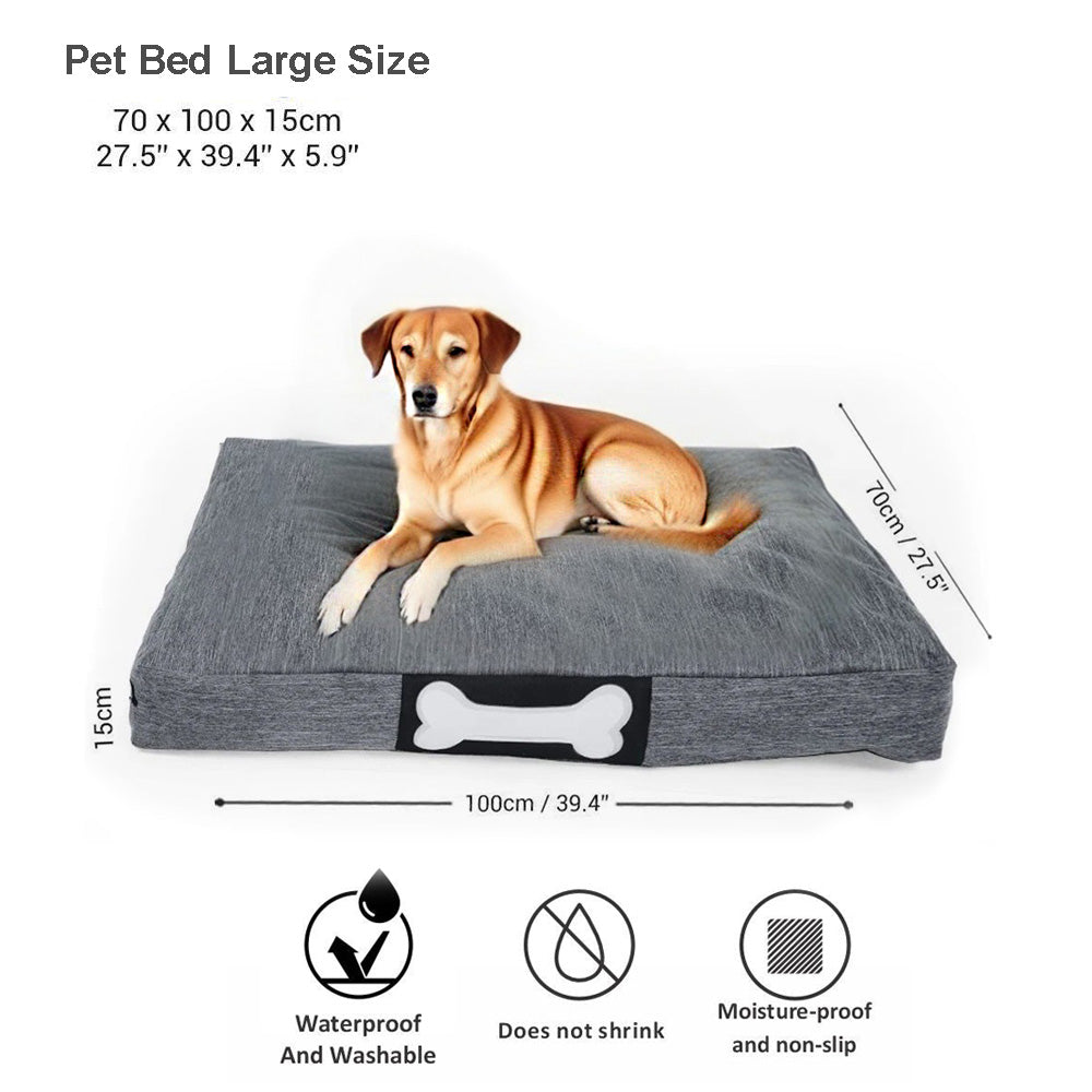 Washable Waterproof Pet Bed Large Size Filled with Beans Removable Cover for cats & Dogs Large Size