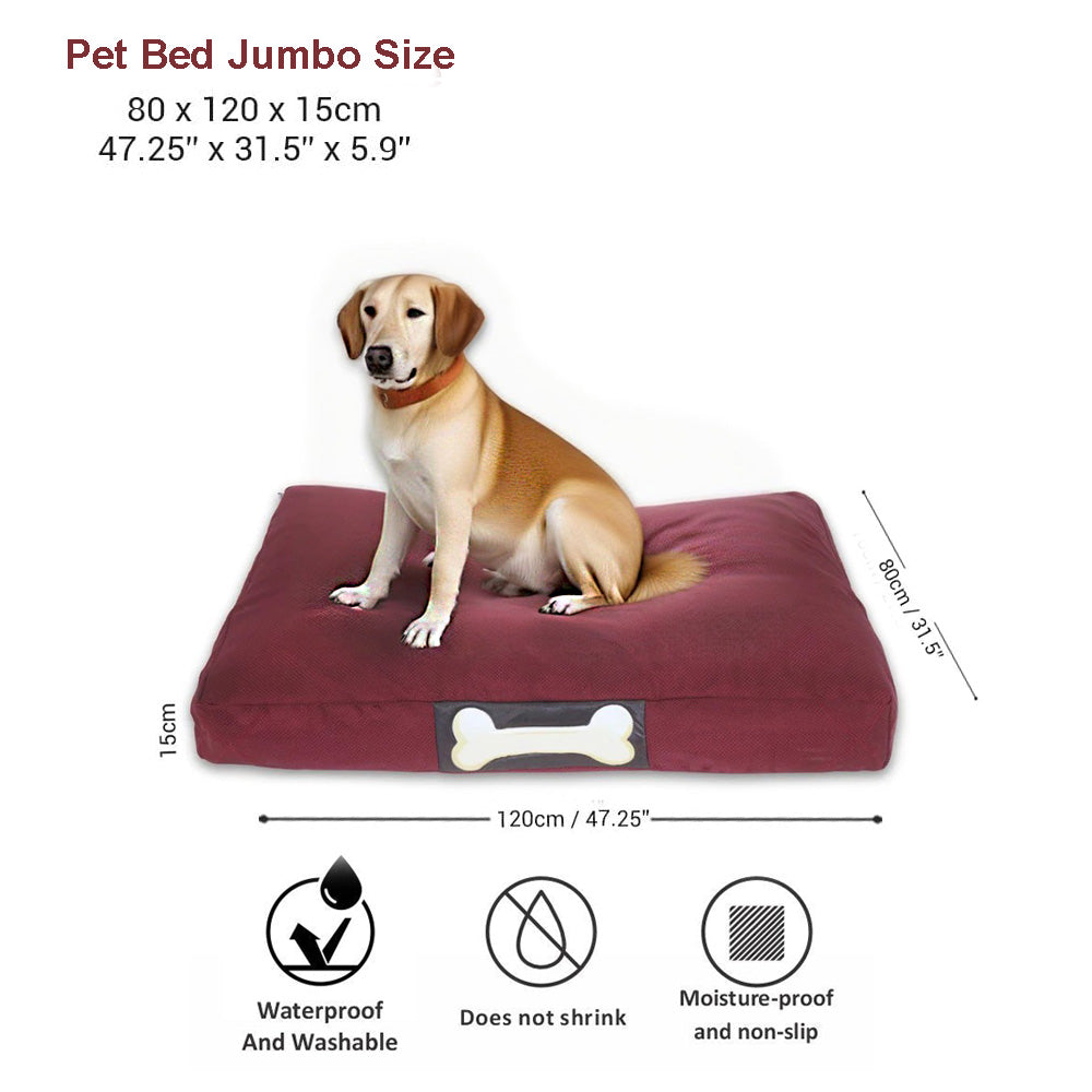 Jumbo Size  Washable Waterproof Pet Bed Filled with Beans Removable Cover for cats & Dogs