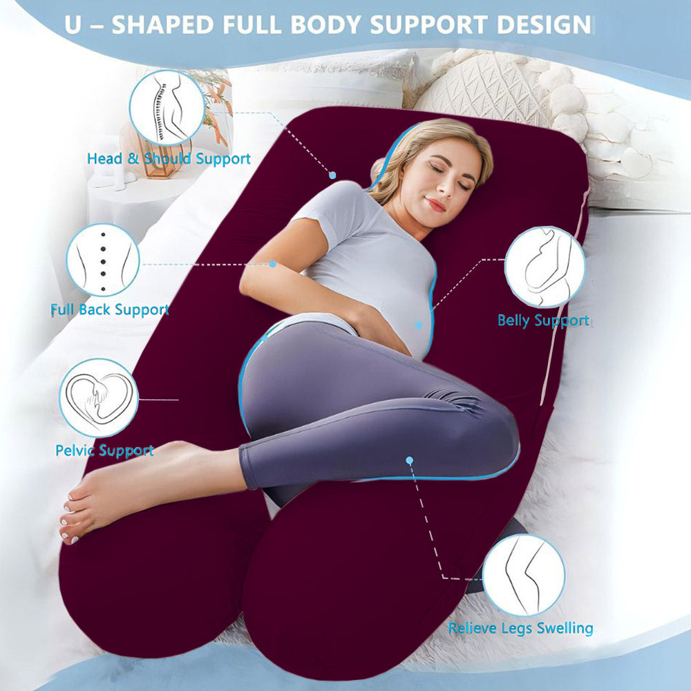 U Shaped Maternity Full Body Pillow for Women with Hip, Leg, Back, Bel ...