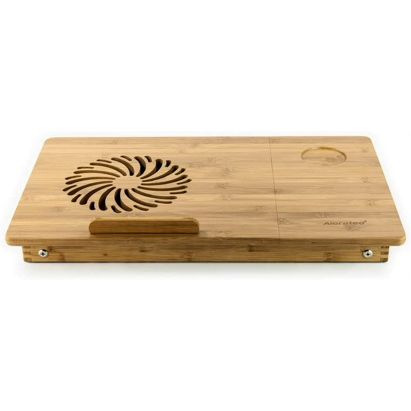 Relaxsit Laptop Desk for Bed, Bamboo Laptop Desk Single Flower With Fan 13.5"