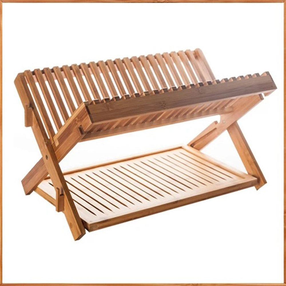 Foldable Bamboo Kitchen Holder Dish Rack - relaxsit,.official