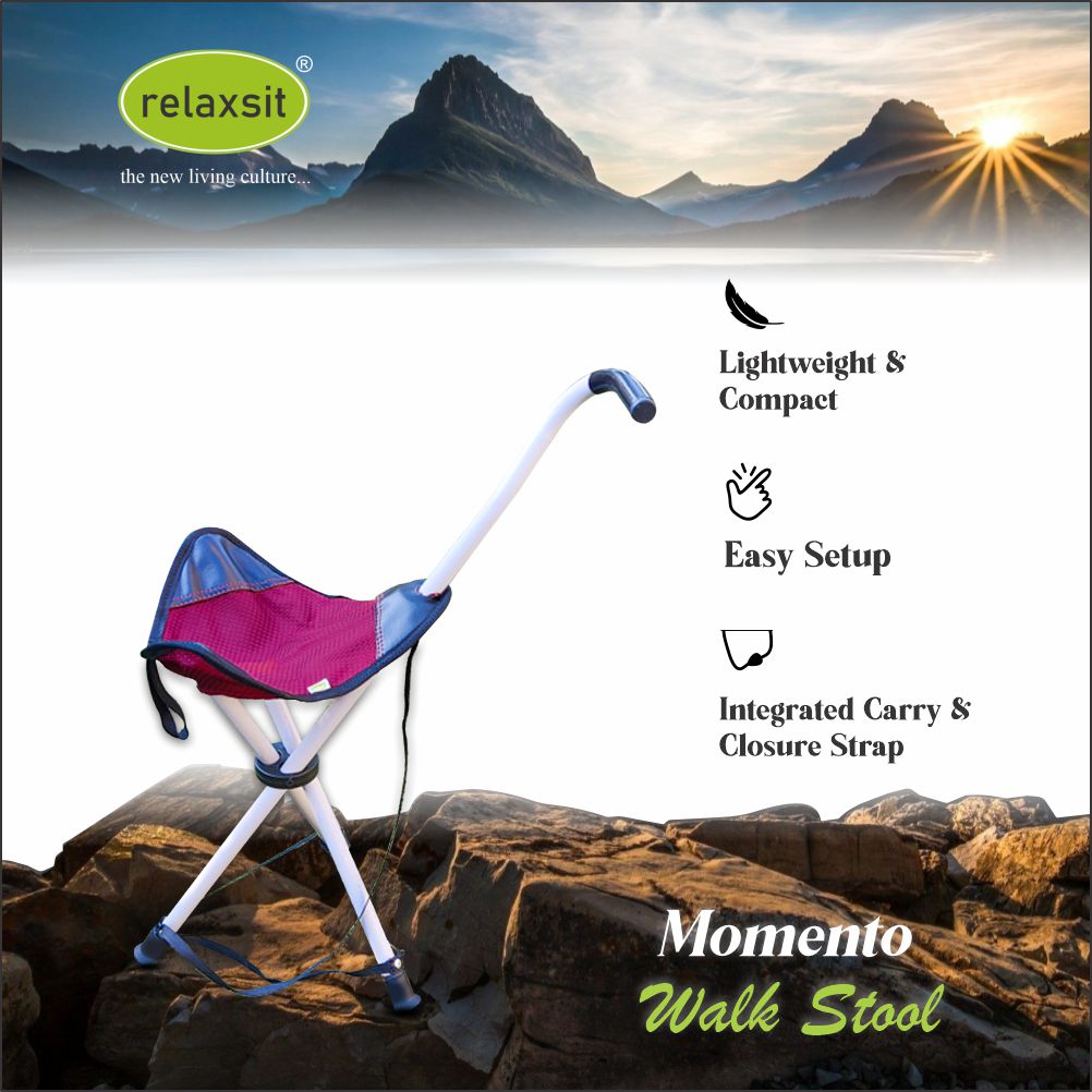 Relaxsit Momento Camping Walk Stool Black