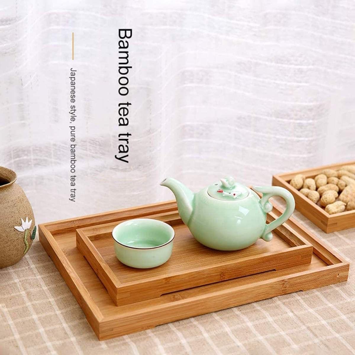 Bamboo Wood Serving Tray Tea Coffee Food Platter - relaxsit,.official